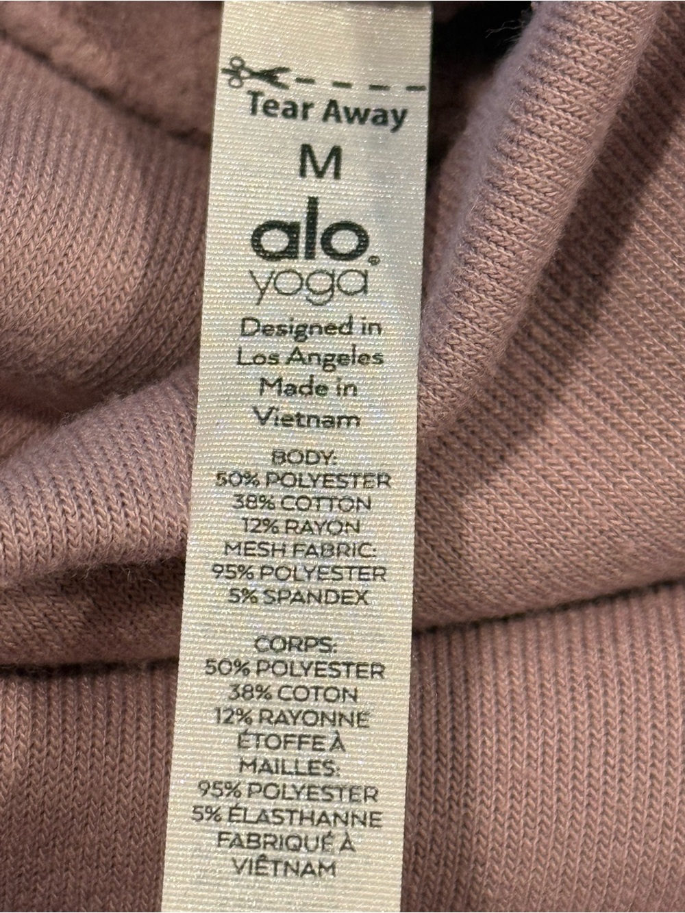 ALO Yoga Advance Mesh Inset Fleece Cropped Cowl Neck Sweatshirt Women Size M - Picture 6 of 8